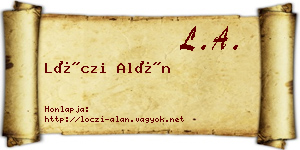 Lóczi Alán névjegykártya